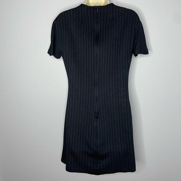 Theory Dolman Short Sleeve Shift Dress Pale Stripe Knit Short Sleeve Career M - Picture 6 of 10